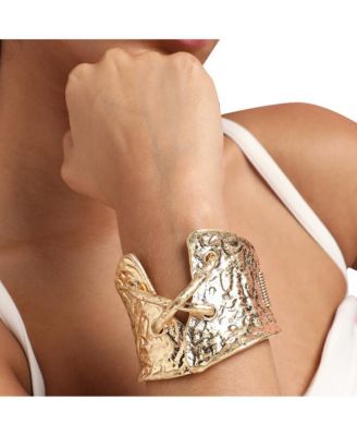 Women's Dented Tie-Up Statement Bracelet