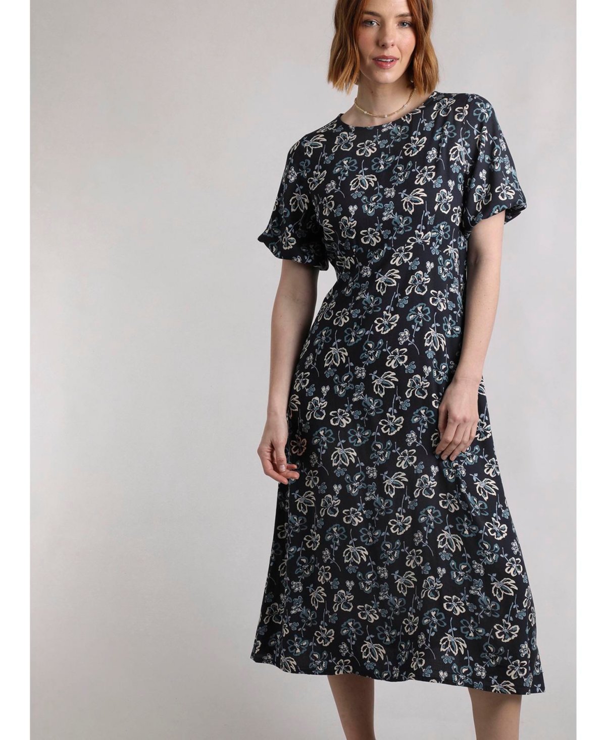 Women's Everly Printed Dress - Black iris