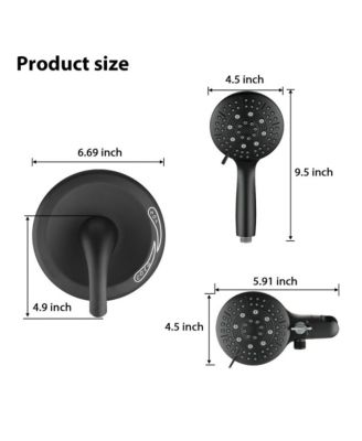 Classic High Pressure Single Handle 6-Spray Patterns Rain shower Head with Handheld Shower