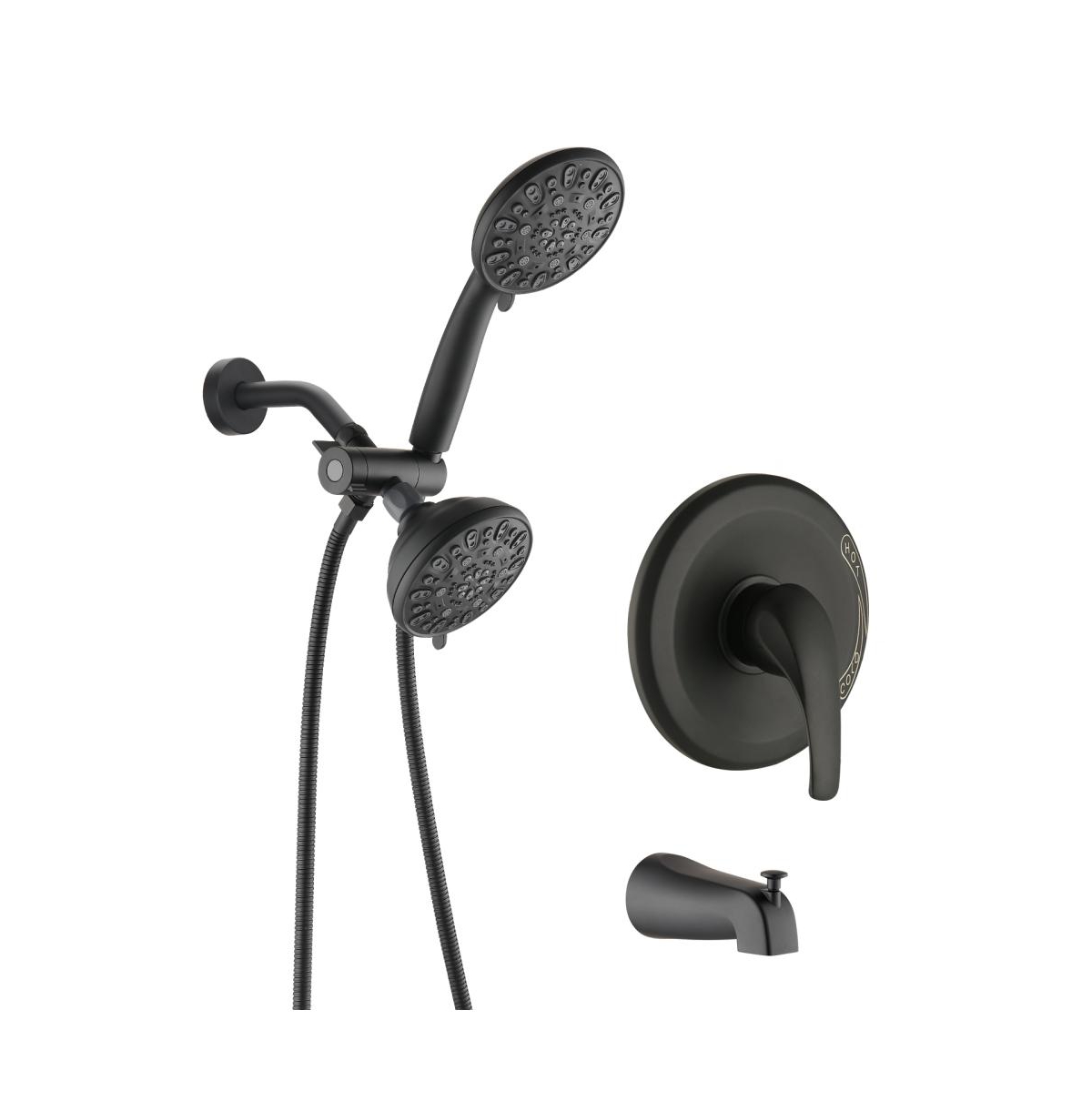Shower System with Tub Spout Rain Shower Tub Set, High Pressure Dual 2 in 1 Shower Combo Faucet with Valve