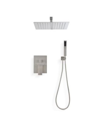 Ceiling Mounted Shower System Combo Set with Handheld and 12&amp;#x22;Shower head