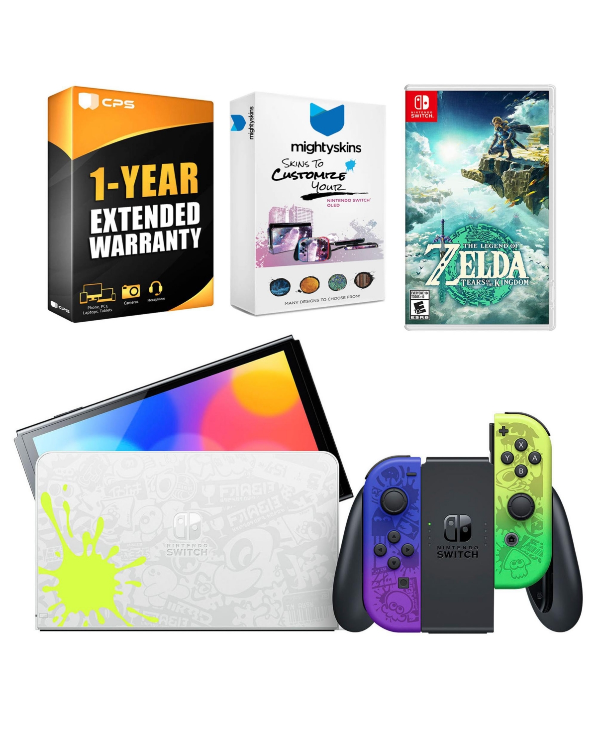 Nintendo Switch Oled Console Splatoon 3 Special Edition with The Legend of Zelda: Tears of the Kingdom
