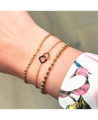 Nugget Bead Chain Bracelet 14K Gold