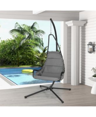 Hanging Chair Hammock with Stand and Extra Large Padded Seat
