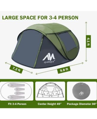 Adobe 2–3 Person Stargazing Pop-Up Camping Tent with Skylight, Instant Setup, Dual Doors, Mesh Windows, and Removable Rainfly – Lightweight and Waterproof Shelter for Outdoor, Backyard, or Beach Use
