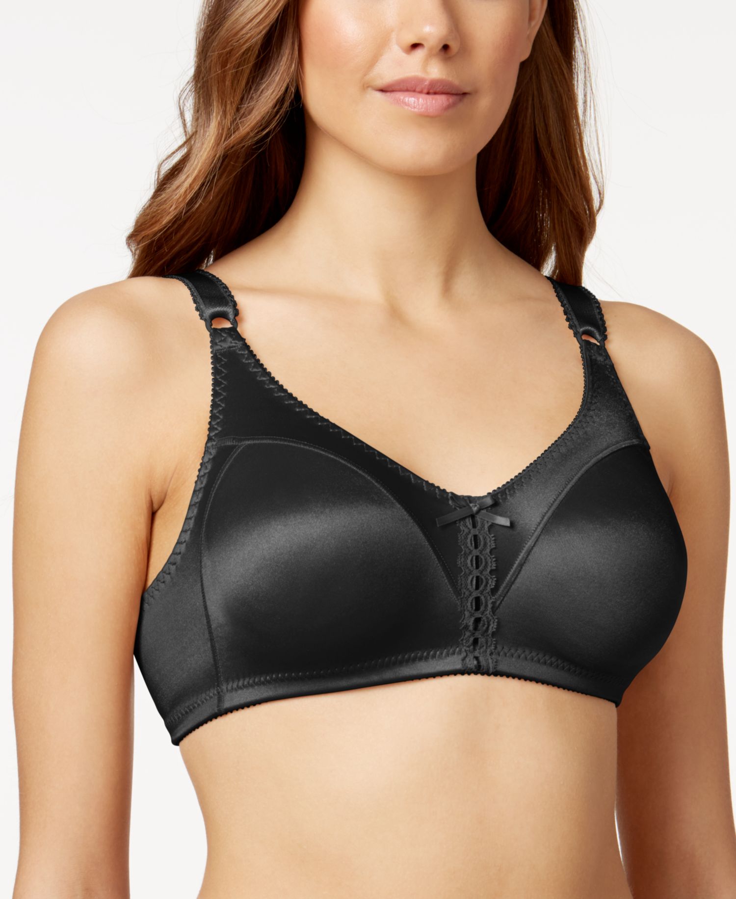 Women's Double Support Tailored Wireless Lace Up Front Bra 3820