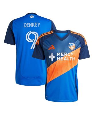 adidas - Men's Kevin Denkey Blue FC Cincinnati 2025 Orange and Blue Legacy Kit Replica Player Jersey