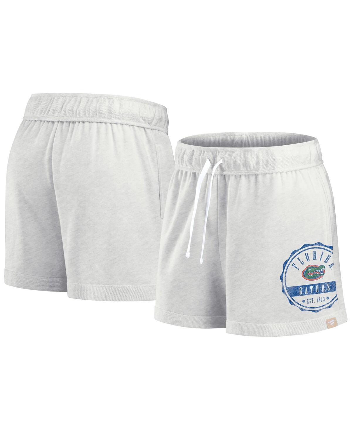 Women's Oatmeal/White Florida Gators Win Badge Shorts - Oatmeal, White