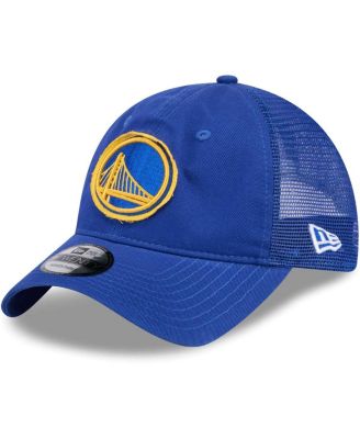 New Era - Men's Royal Golden State Warriors Rough Edge Logo Trucker 9TWENTY Adjustable Hat