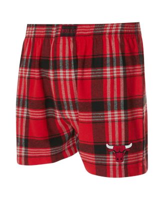 Men's Red Chicago Bulls Region Flannel Boxer Shorts