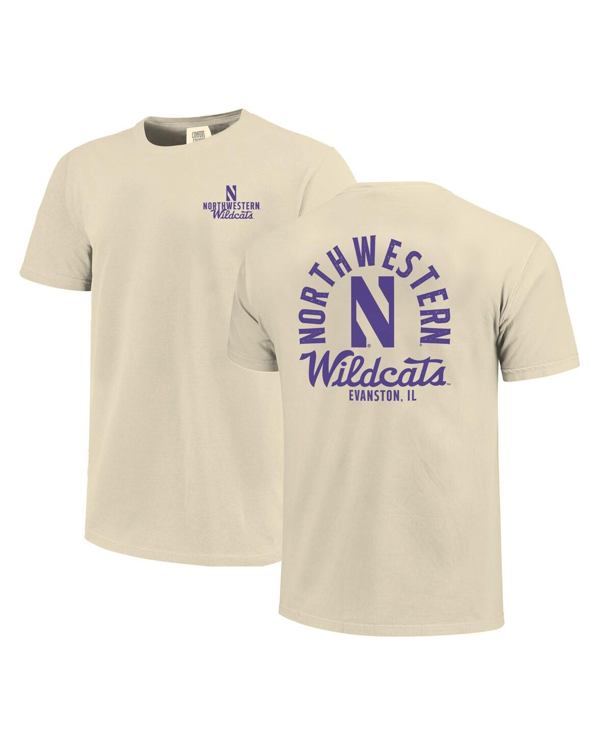 Men's Cream Northwestern Wildcats Comfort Colors Mascot Overlay T-Shirt - Cream