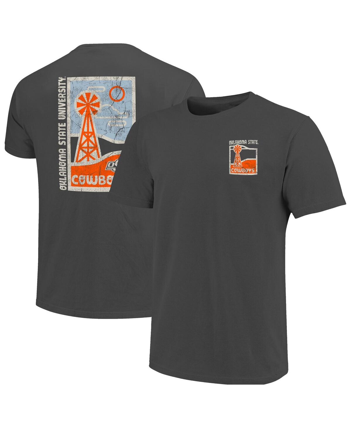 Men's Graphite Oklahoma State Cowboys Comfort Colors Minimal Vista Distressed Graphics T-Shirt - Graphite