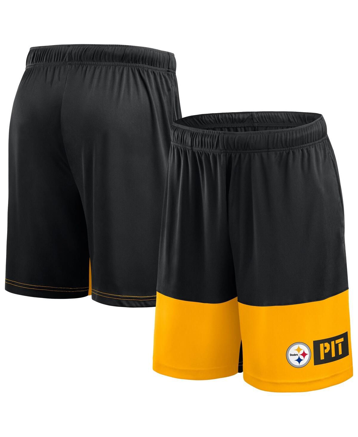 Мужские черно-золотые шорты Pittsburgh Steelers Big Tall Best of the Best Performance Shorts