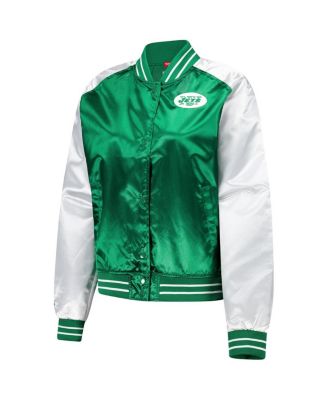 Women's Green New York Jets Team 2.0 Satin Raglan Full-Snap Jacket