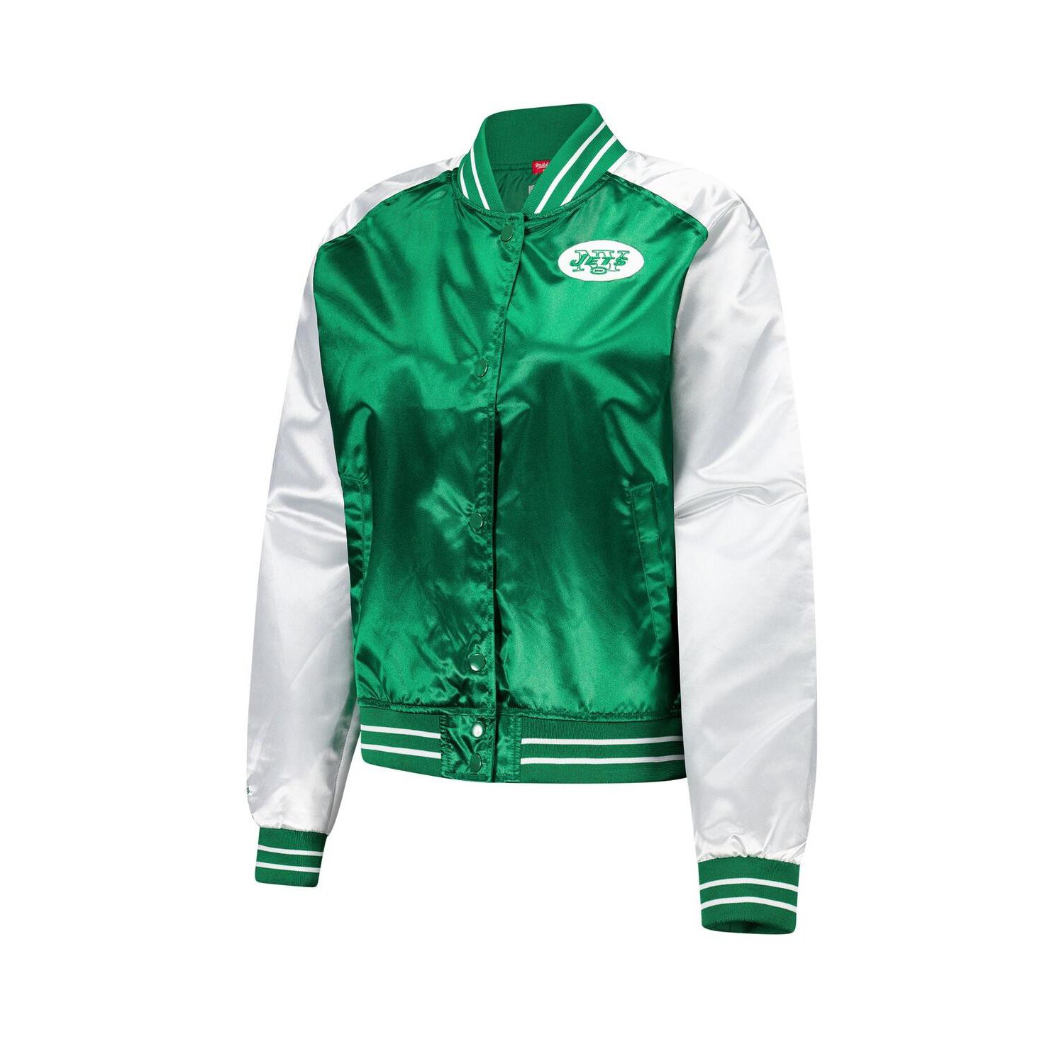 Women's Green New York Jets Team 2.0 Satin Raglan Full-Snap Jacket