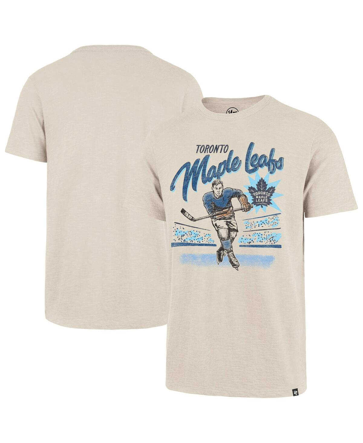 Men's Natural Toronto Maple Leaf's Hockey Player Golden Age Scrum T-Shirt - Natural