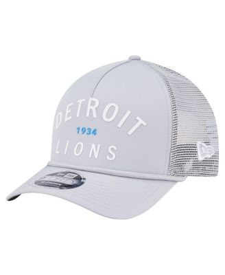 New Era - Men's Gray Detroit Lions Active Minimalist M-Crown A-Frame 9FORTY Adjustable Hat