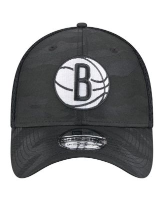 Men's Black Brooklyn Nets Subtle Camo 39THIRTY Flex Hat