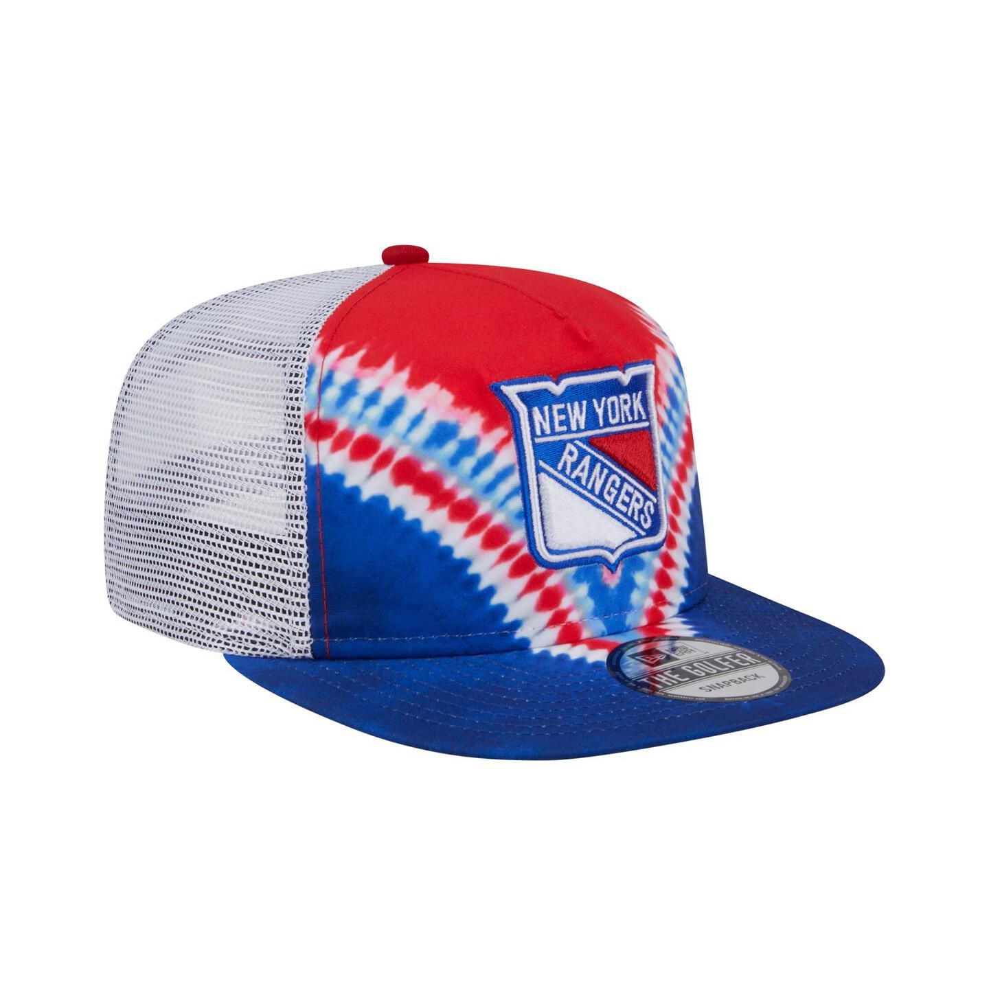 Мужской головной убор New Era Blue/Red New York Rangers Throwback V-Dye Adjustable Golfer Hat — фото 2