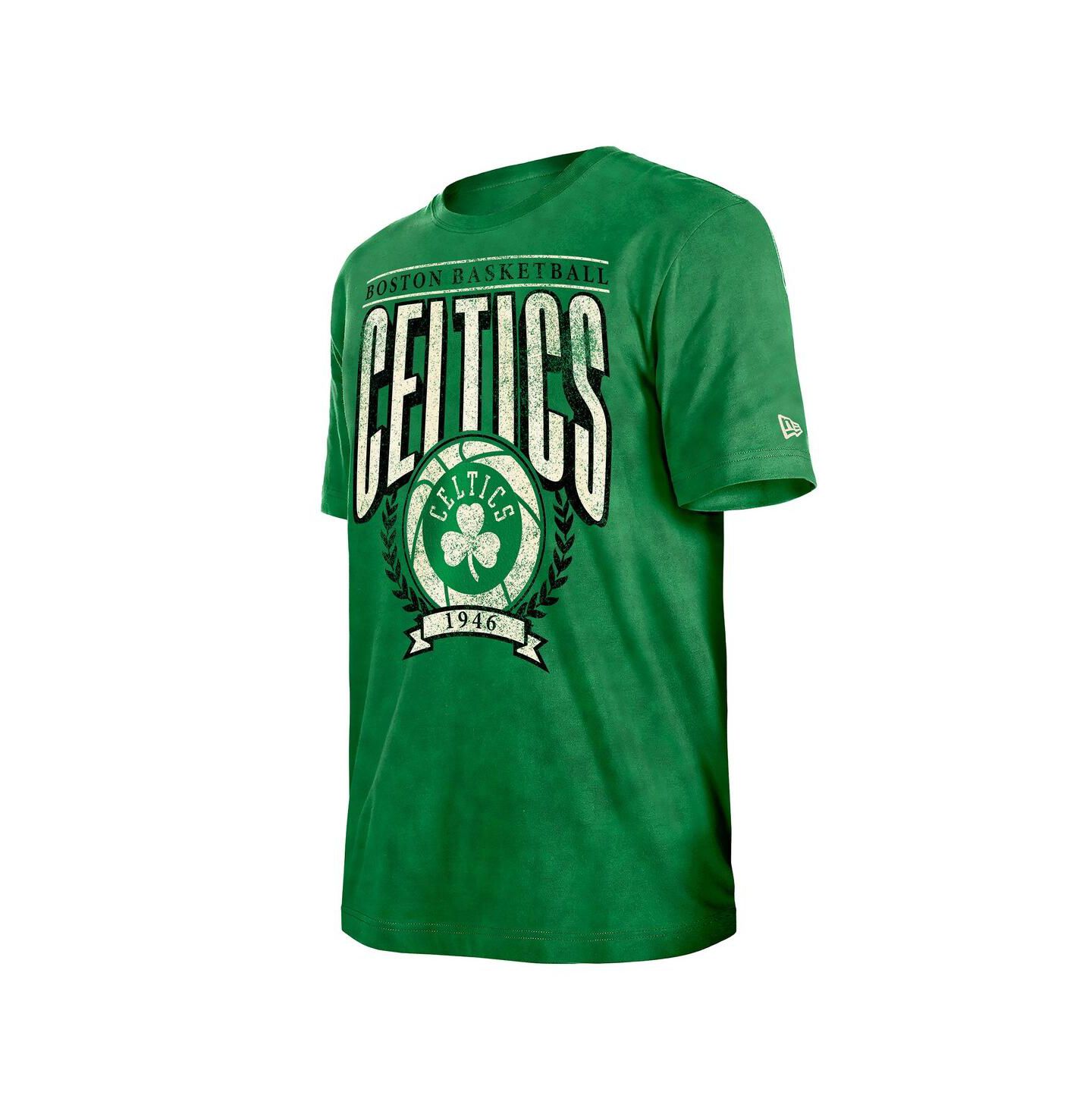 Мужская футболка New Era Kelly Green Boston Celtics Throwback Vintage Boxy Mineral Wash — фото 2