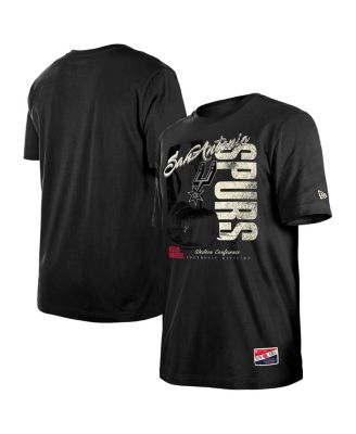 New Era - Men's Black San Antonio Spurs Distressed Throwback Vintage Color Pack T-Shirt