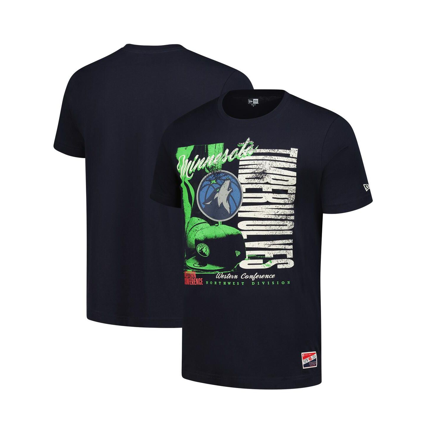 Мужские футболки New Era Navy Minnesota Timberwolves Distressed Throwback Vintage Color Pack — фото 1