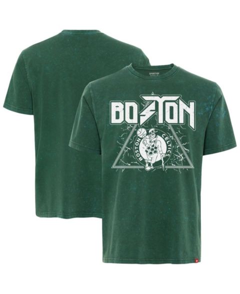 Мужская футболка Sportiqe Green Boston Celtics Distressed Rock Roll Collection Angus Premium Mineral Wash