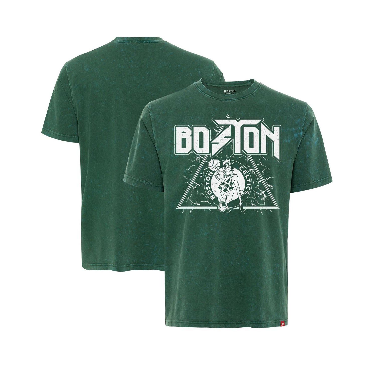 Men's Green Boston Celtics Distressed Rock Roll Collection Angus Premium Mineral Wash T-Shirt