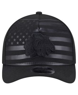 Men's Black Chicago Blackhawks Game Day Stealth Flag 9FORTY A-Frame Adjustable Hat