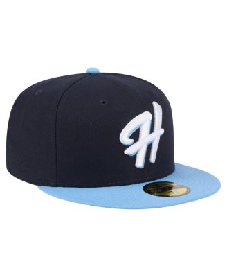 Men's Navy/Light Blue Hillsboro Hops Authentic Collection 59FIFTY Fitted Hat