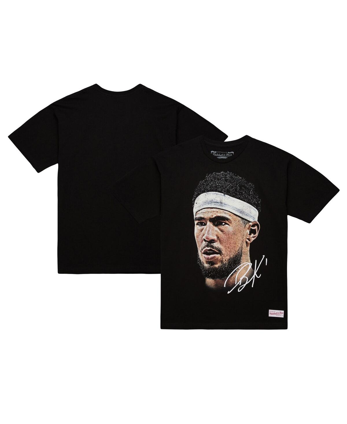 Men's and Women's Black Devin Booker Nba Real Big Face Player T-Shirt - Black