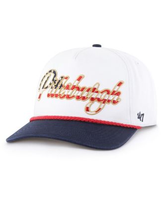'47 Brand - Men's White Pittsburgh Steelers Patriotic Overhand Hitch Adjustable Hat