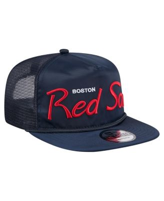 Men's Navy Boston Red Sox Retro Satin Script Golfer Adjustable Hat