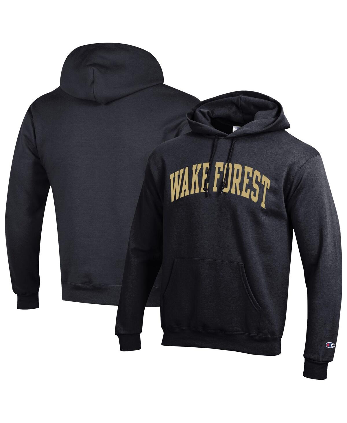Men's Black Wake Forest Demon Deacons Basic Arch Fleece Pullover Hoodie - Black
