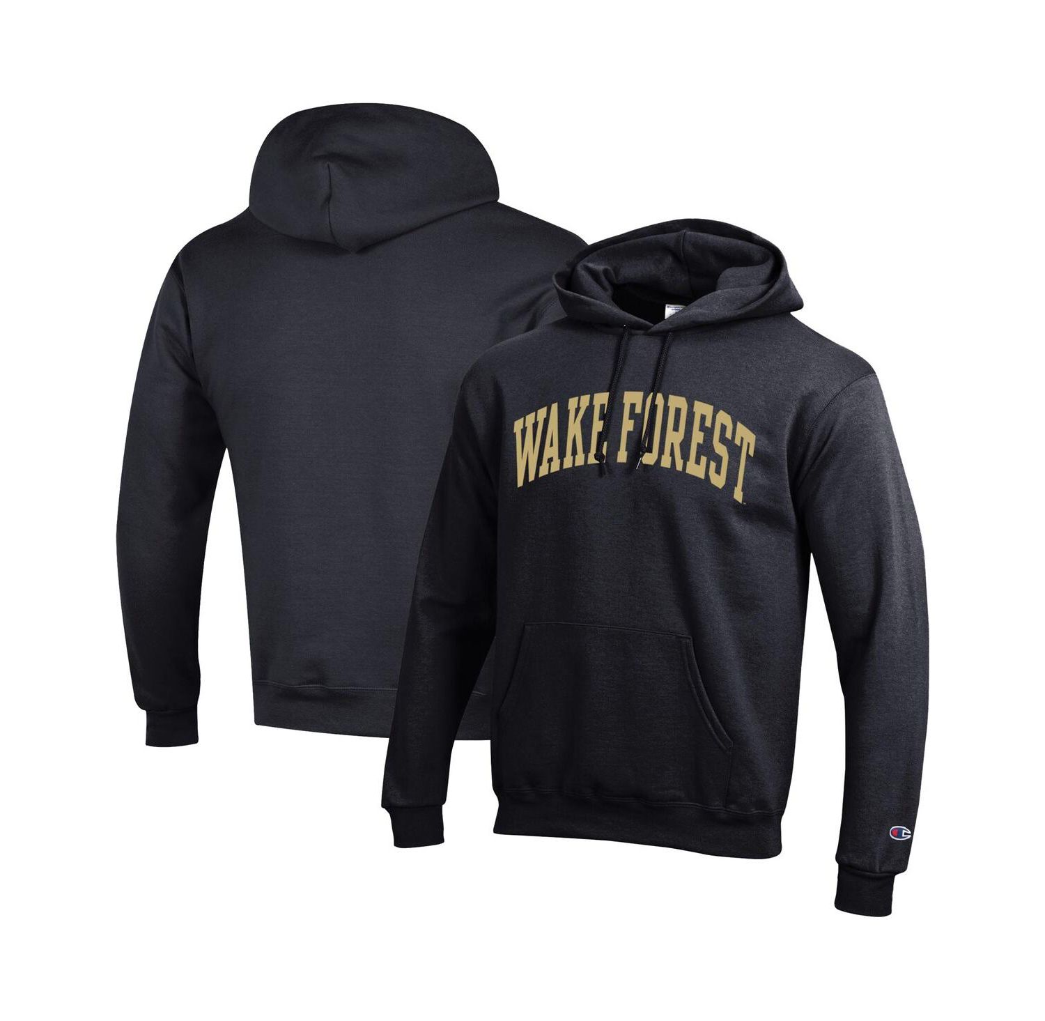 Men's Black Wake Forest Demon Deacons Basic Arch Fleece Pullover Hoodie