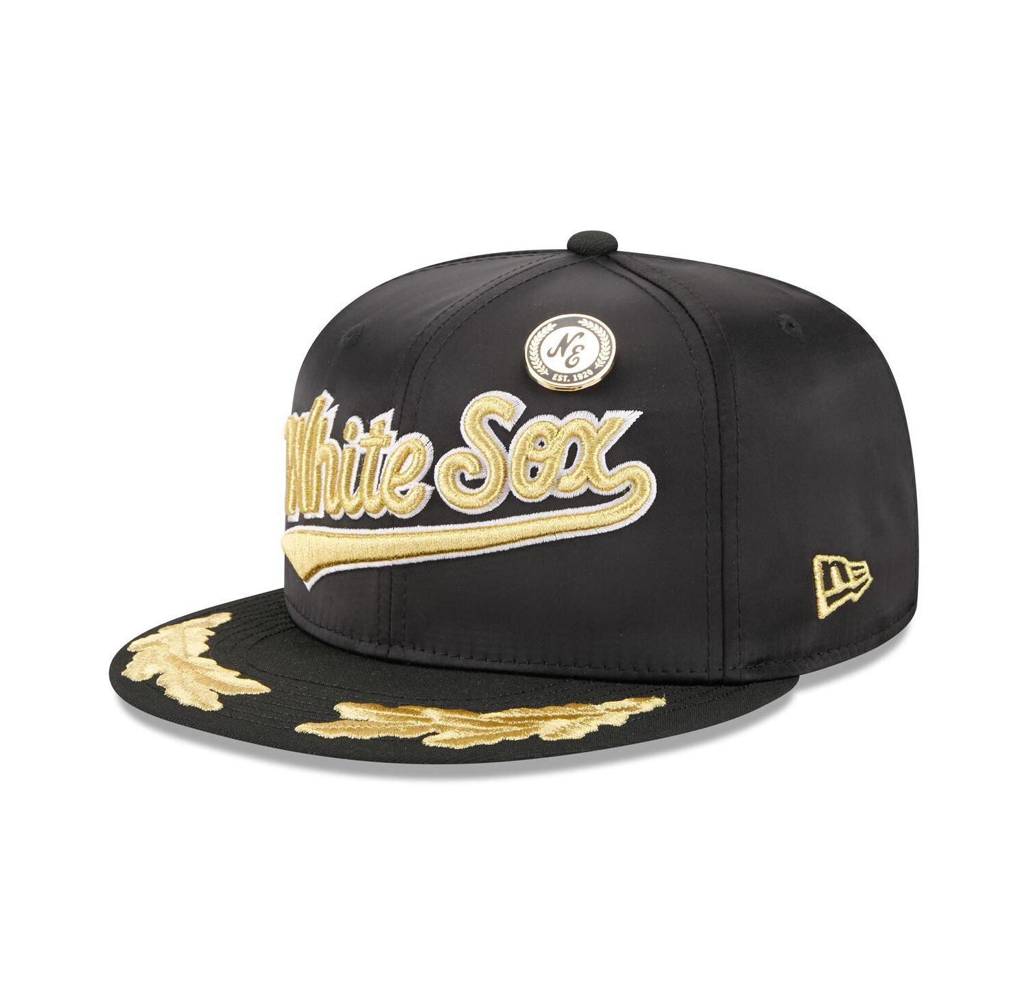 Men's Black Chicago White Sox 2025 59FIFTY Day Gold Leaf 59FIFTY Fitted Hat