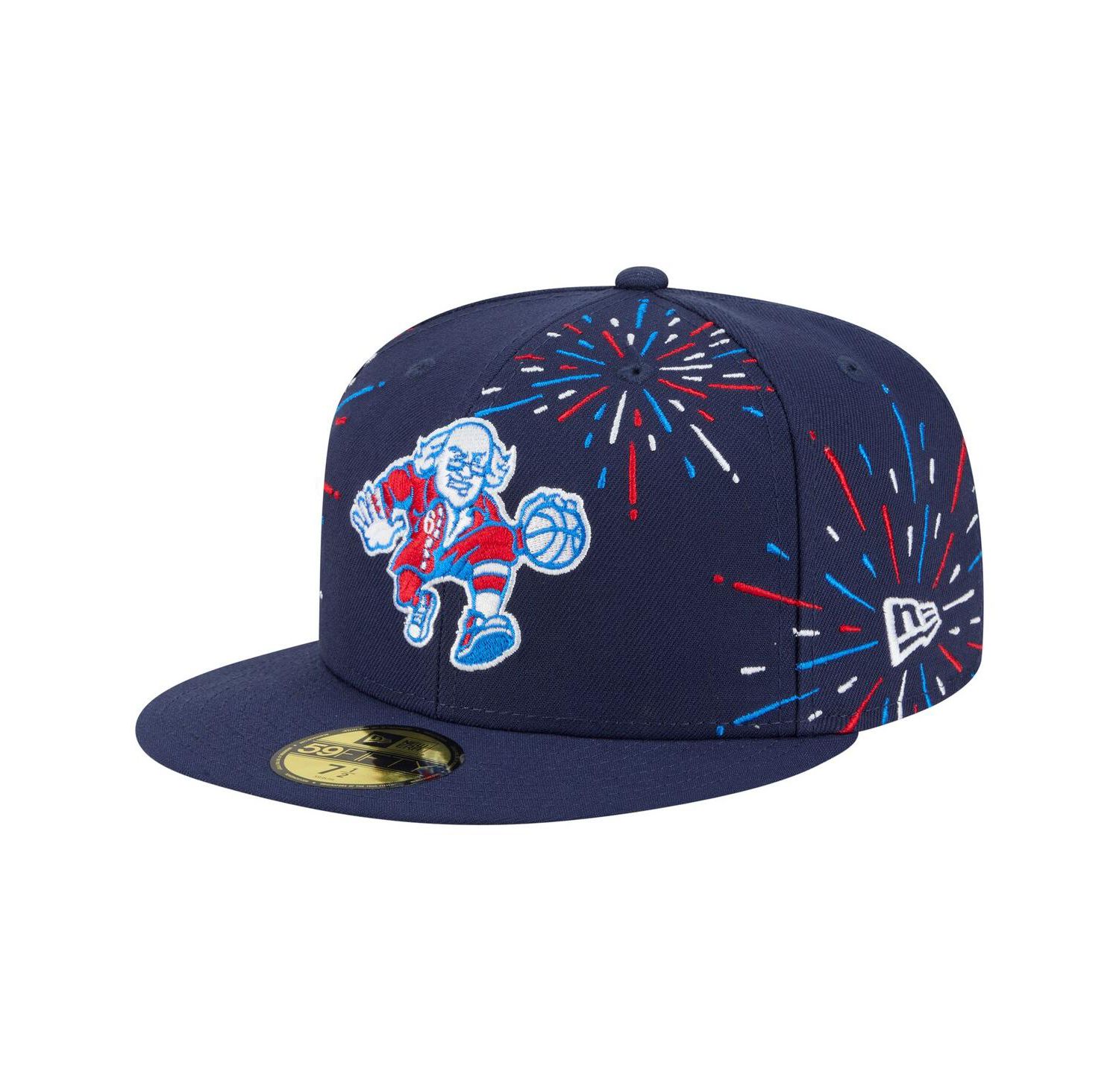 Men's Navy Philadelphia 76ers Americana Fireworks 59FIFTY Fitted Hat