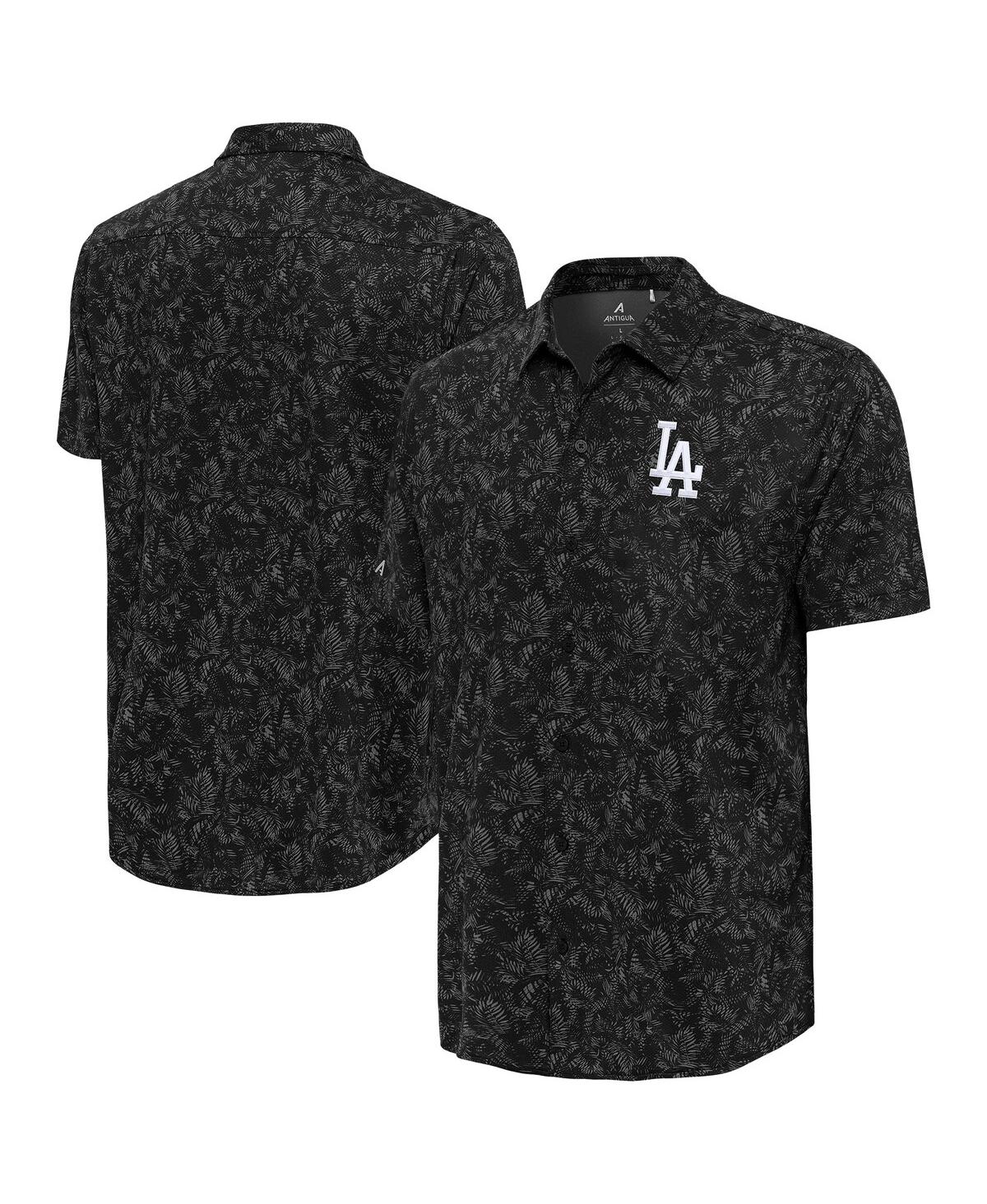 Men's Black Los Angeles Dodgers Lush Button-Up Shirt - Black