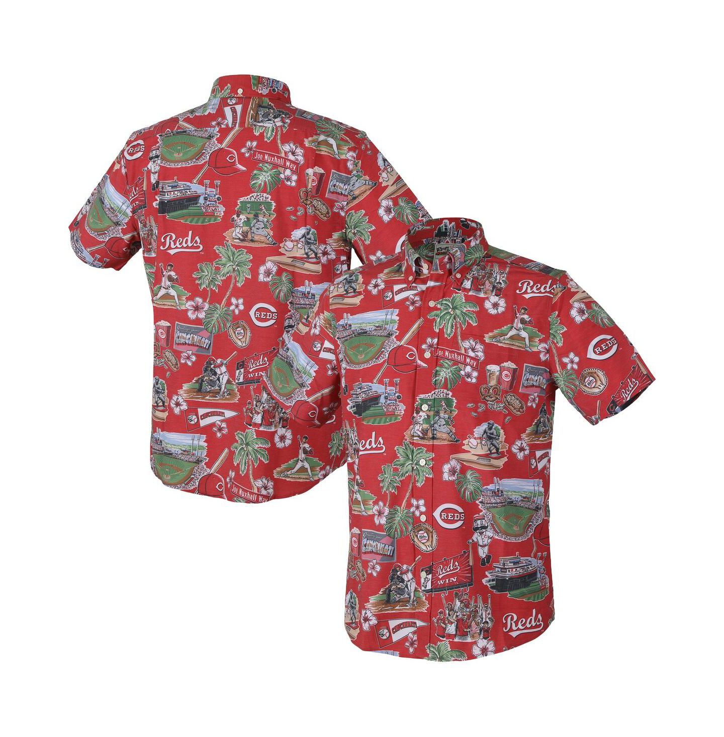 Мужская рубашка Reyn Spooner Red Cincinnati Reds Scenic Tri-Blend Button-Down — фото 1
