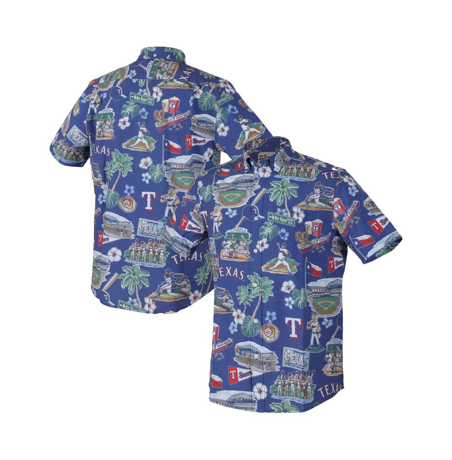 Мужская рубашка Reyn Spooner Royal Texas Rangers Scenic Tri-Blend Performance Button-Up — фото 1