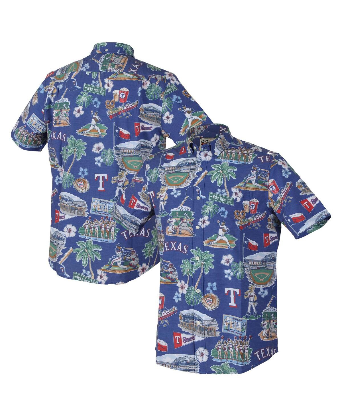 Men's Royal Texas Rangers Scenic Tri-Blend Performance Button-Up Shirt - Royal