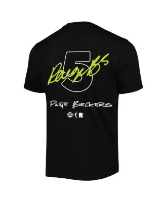 Men's and Women's Paige Bueckers Black Dallas Wings 2025 WNBA Draft Name Number T-Shirt
