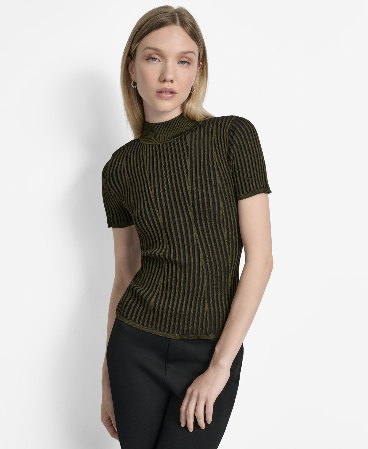 Dkny Women's Transfer Rib Mock-neck Sweater