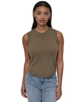 Women's Cotton Boucl&eacute; Sleeveless Sweater