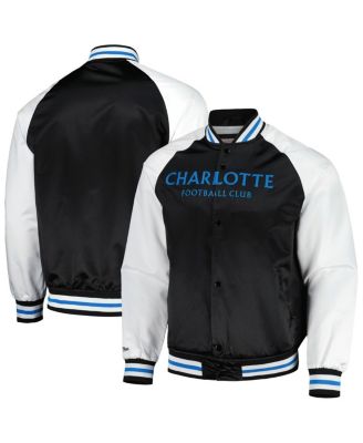 Mitchell & Ness - Men's Black Charlotte FC Satin Raglan Full-Snap Jacket