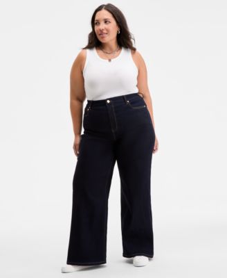 On 34th - Trendy Plus Size High-Rise Wide-Leg Jeans