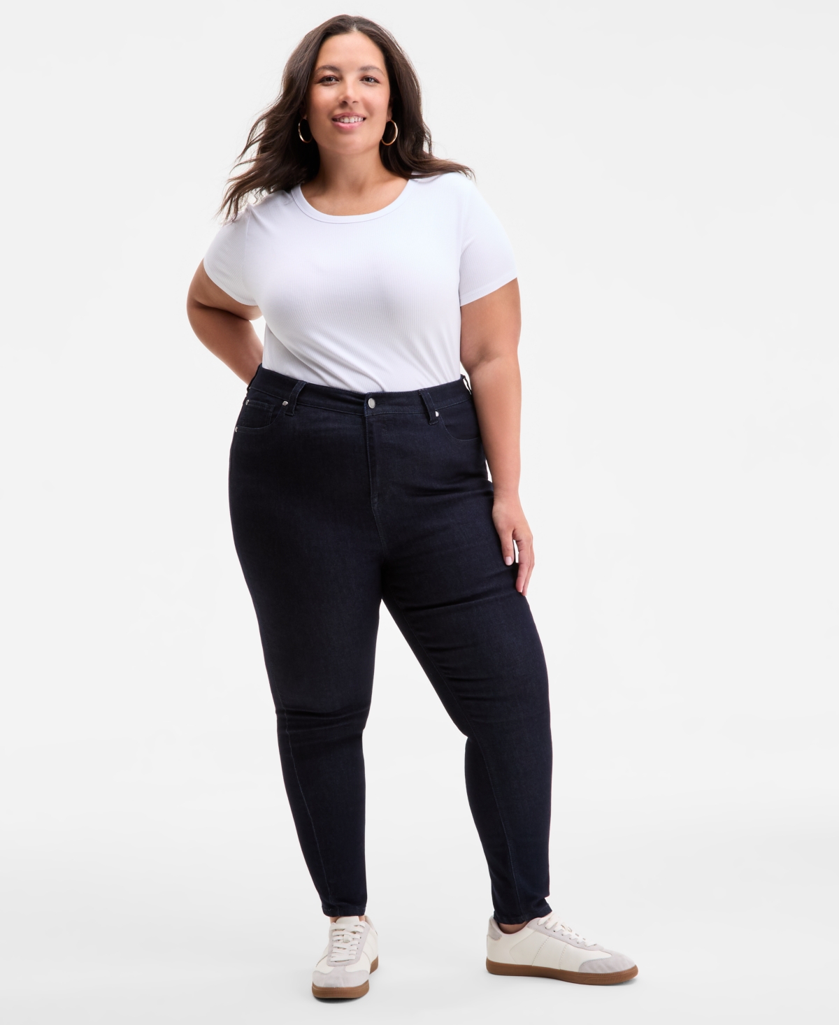 On 34th Trendy Plus Size High-rise Skinny Jeans, Exclusively At Macy's In Purple