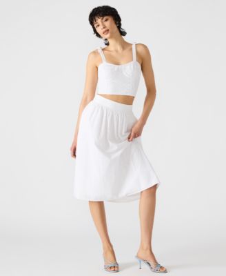 Women's Embroidered Tie-Shoulder Top