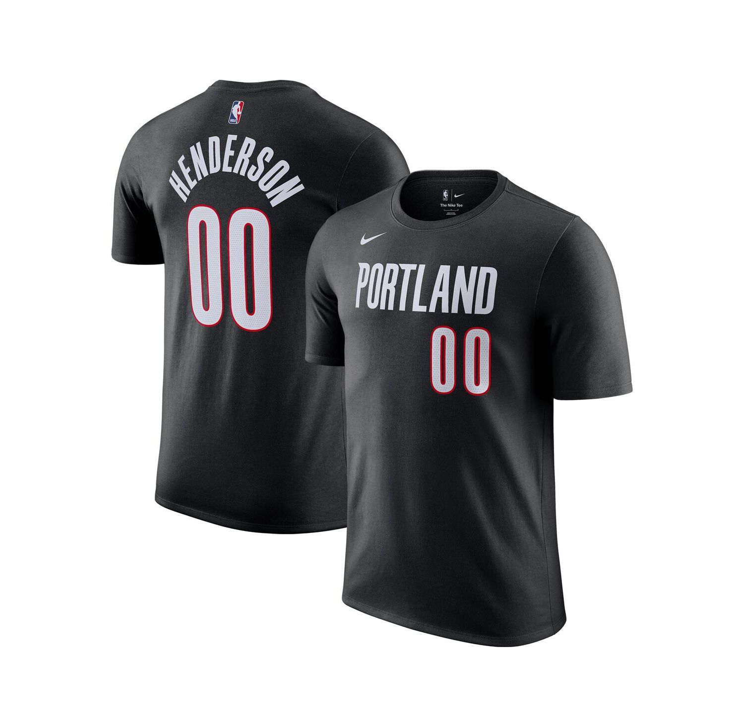 Men's Scoot Henderson Black Portland Trail Blazers Icon Edition Name & Number T-Shirt