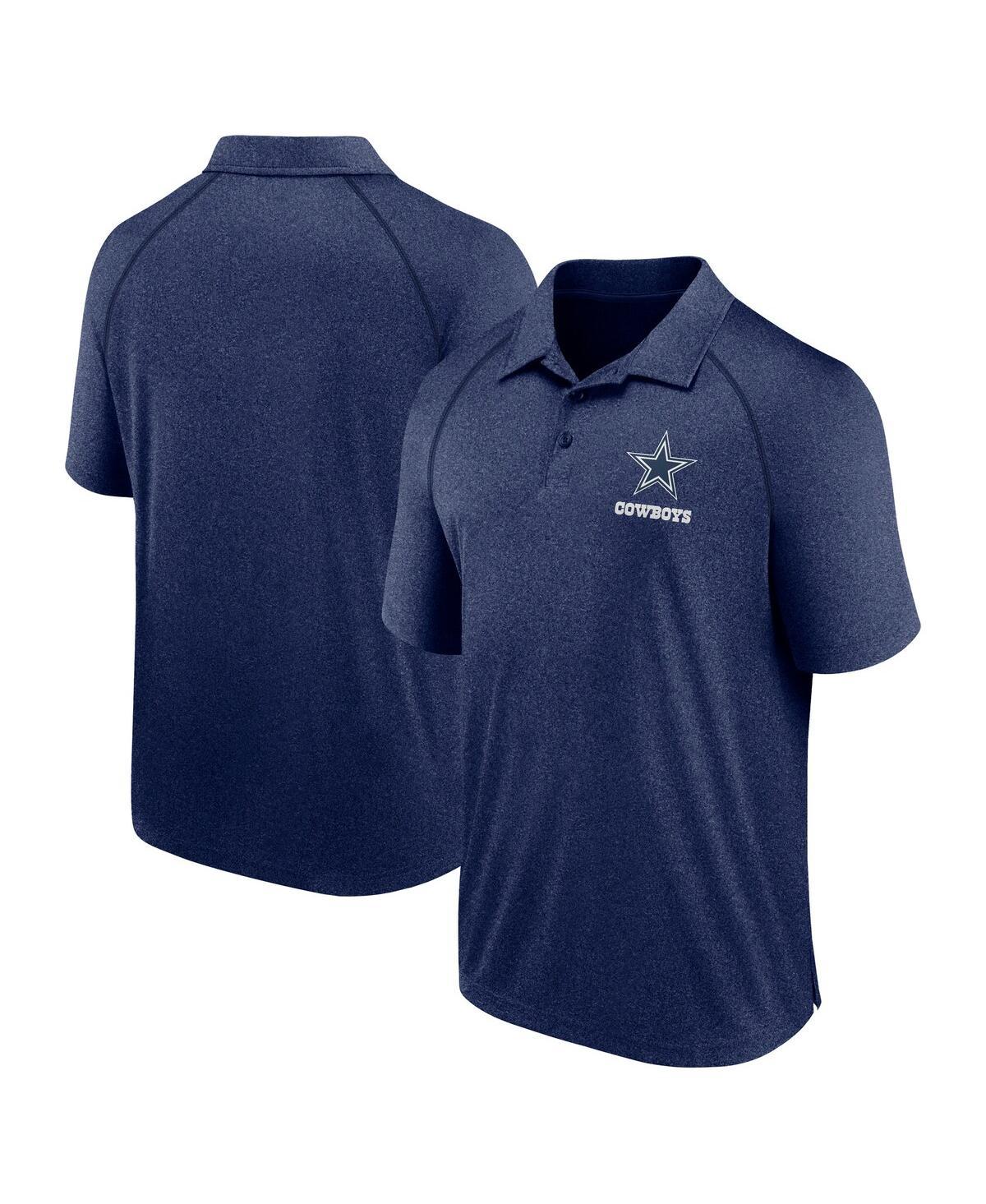 Men's Heather Navy Dallas Cowboys Making Waves Raglan Polo Shirt - Heather Navy